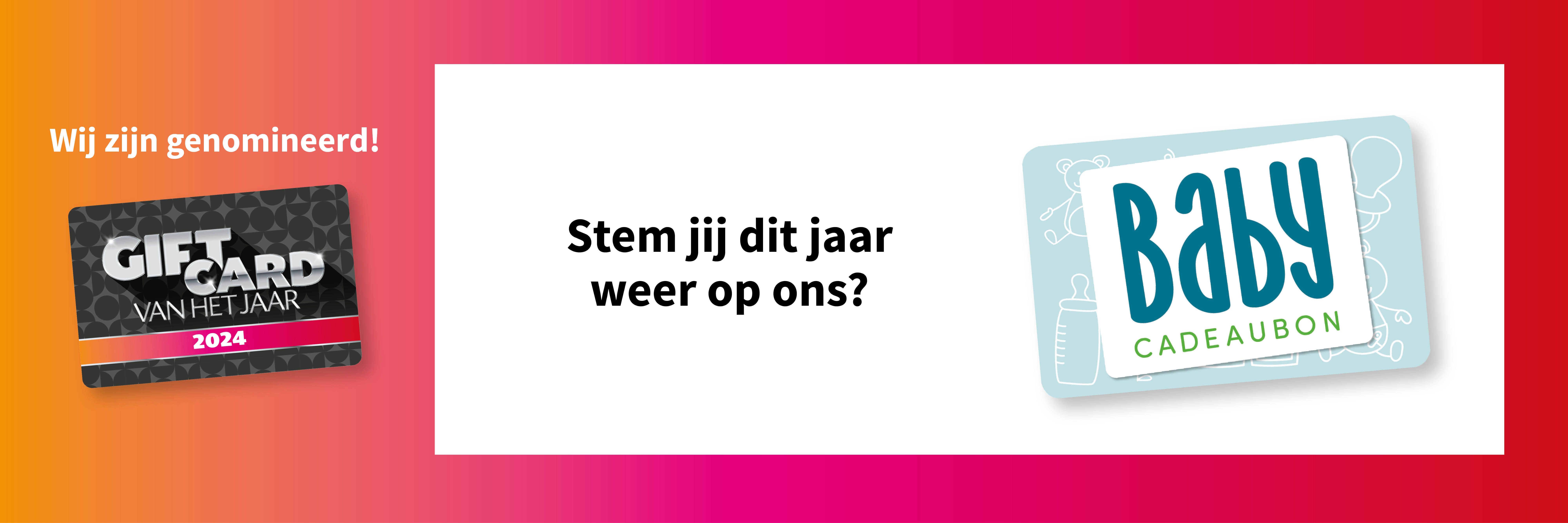 Babycadeaubon is genomineerd voor dé Giftcard van het Jaar 2024!