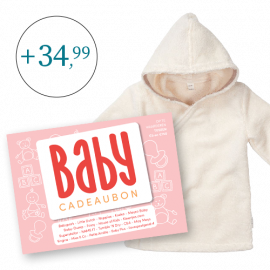 Babycadeaubon roze met badjas