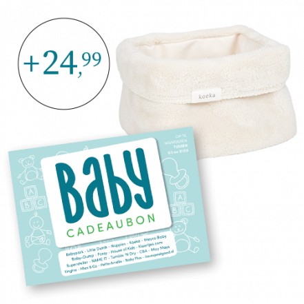 Babycadeaubon blauw met commodemandje