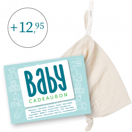 Babycadeaubon blauw met speendoekje
