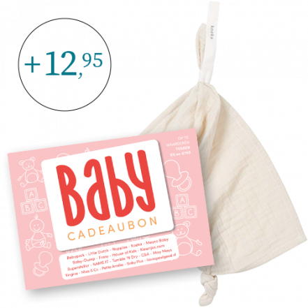 Babycadeaubon roze met speendoekje